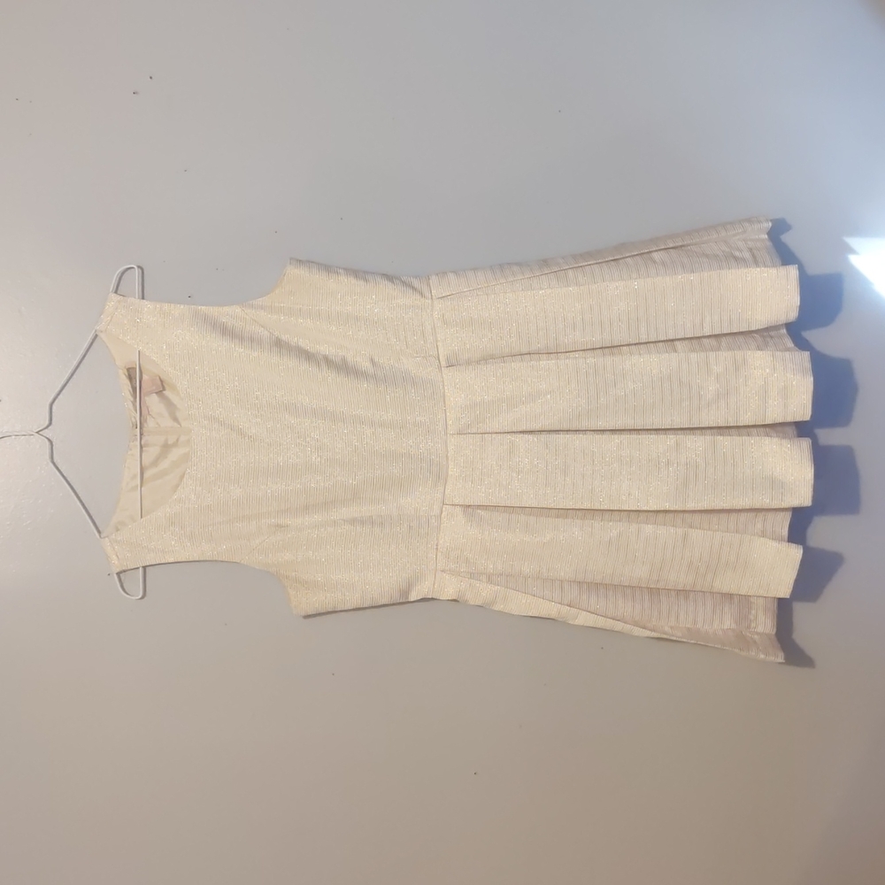 Women's Gold and White Forever 21 dress Large